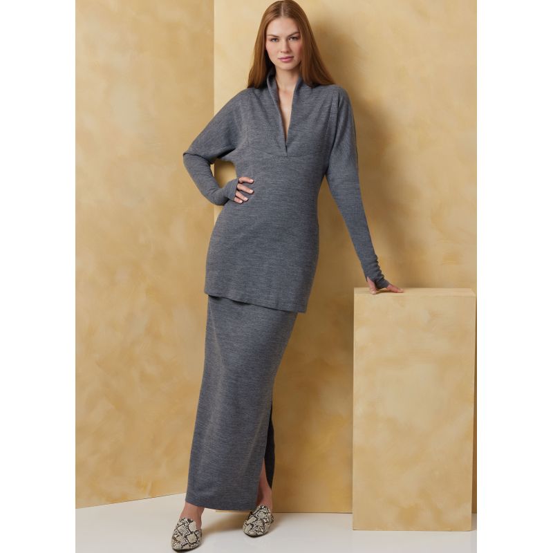 Patron Vogue 2074 B5 (36-44) - Robe et haut en maille pour femme