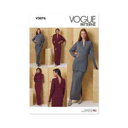 Patron Vogue 2074 Y5 (46-54) - Robe et haut en maille pour femme