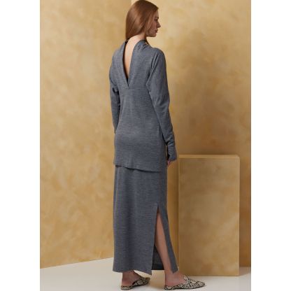 Patron Vogue 2074 Y5 (46-54) - Robe et haut en maille pour femme 2