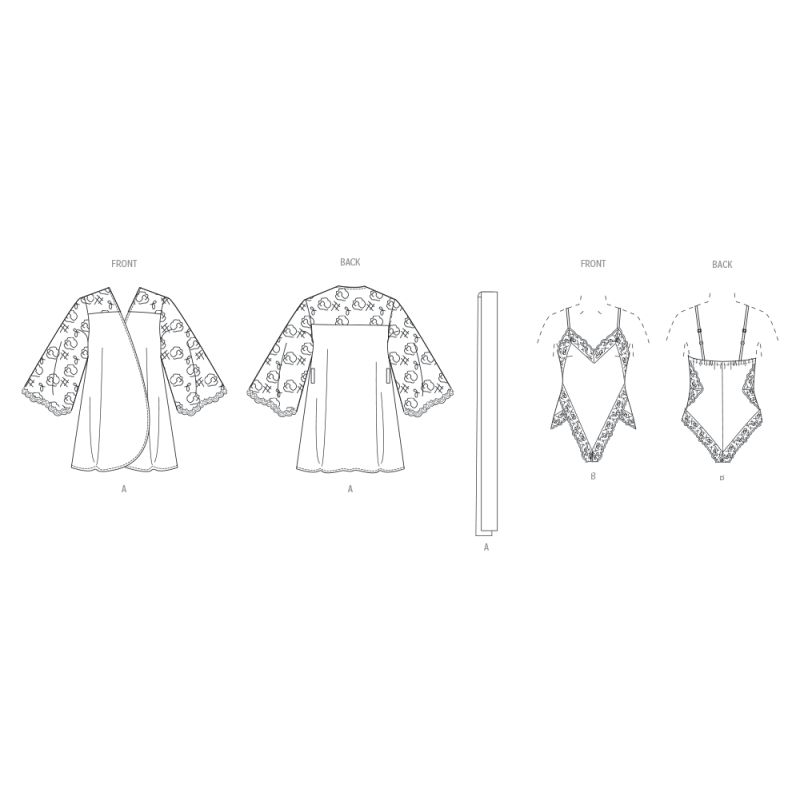 Patron Vogue 2077 H5 (34-42) - Robe avec ceinture et teddy pour femme