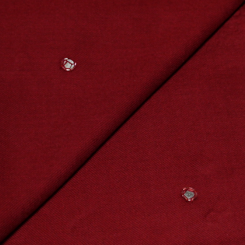 Étole 100% laine vierge brodée - Bordeaux