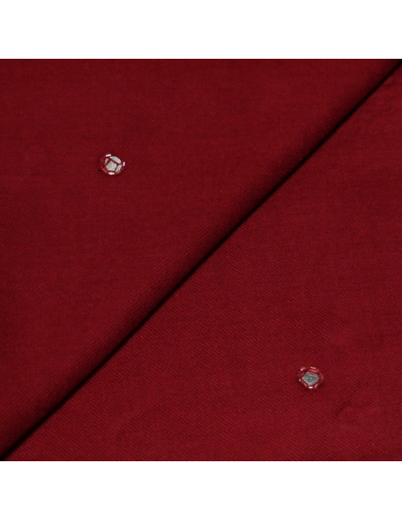 Étole 100% laine vierge brodée - Bordeaux