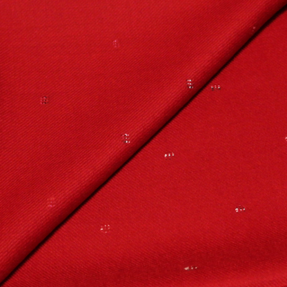 Étole 100% laine vierge - Rouge détails multicolore 2