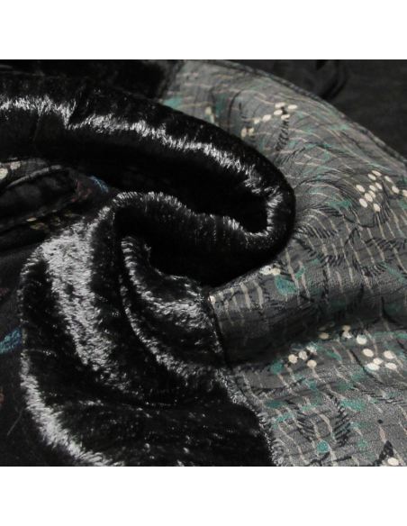 Écharpe patchwork soie & viscose - Noir