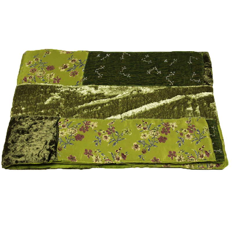 Écharpe patchwork soie & viscose - Vert