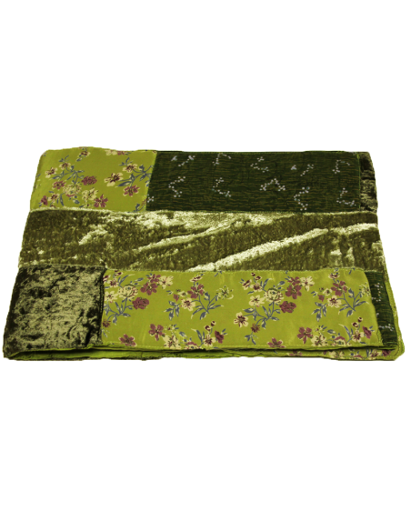 Écharpe patchwork soie & viscose - Vert