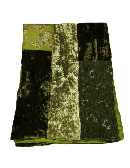 Écharpe patchwork soie & viscose - Vert