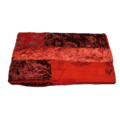 Écharpe patchwork soie & viscose - Rouge
