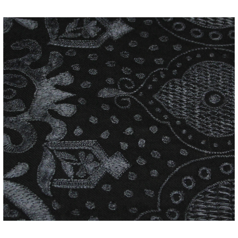 Écharpe 100% laine brodée - Noir