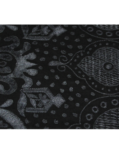 Écharpe 100% laine brodée - Noir