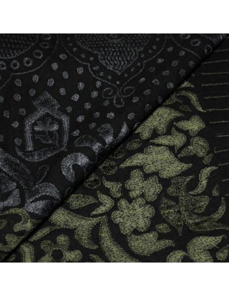 Écharpe 100% laine brodée - Noir