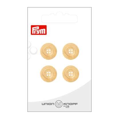 Boutons Union Knopf Prym - Bois Naturel 15 mm (x4)
