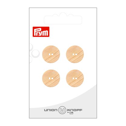 Boutons Union Knopf Prym - Bois Naturel 15 mm (x4)