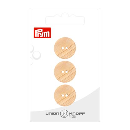 Boutons Union Knopf Prym - Bois Naturel 18 mm (x3)