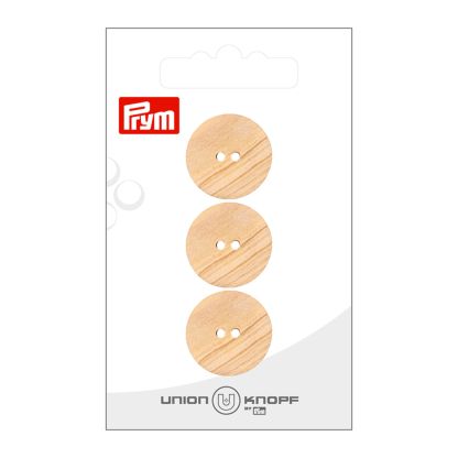 Boutons Union Knopf Prym - Bois Naturel 20 mm (x3)