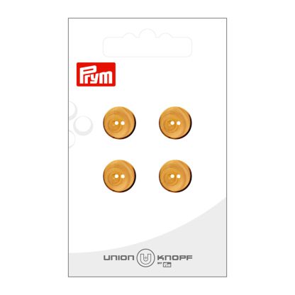 Boutons Union Knopf Prym - Bois Naturel 12 mm (x4)