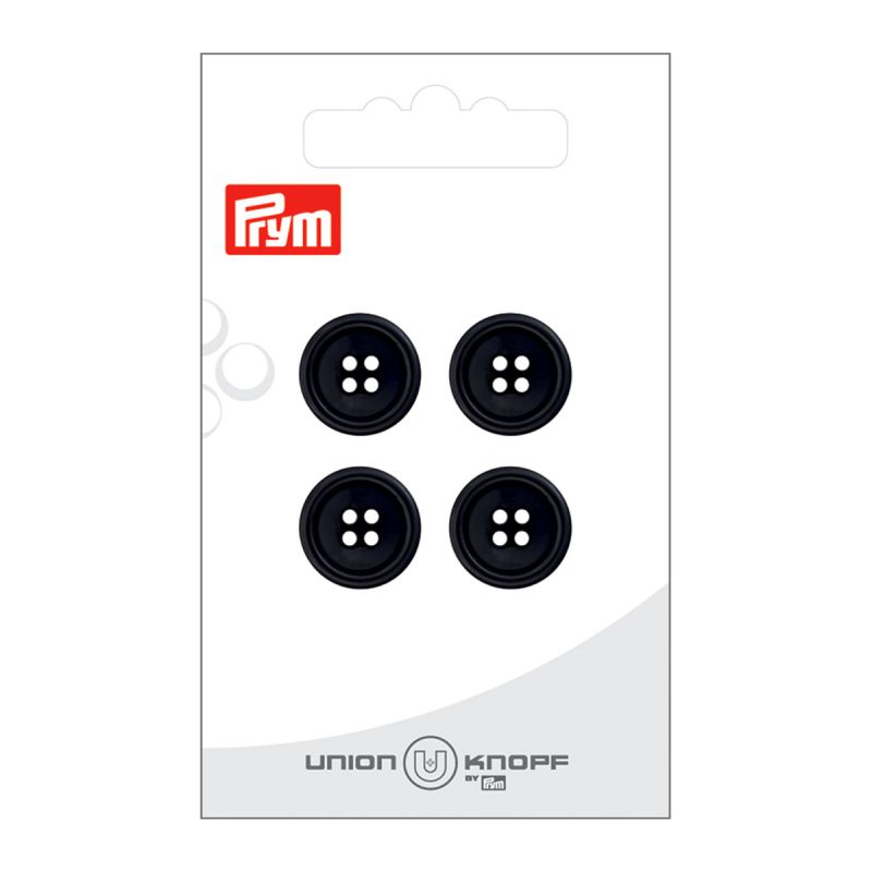 Boutons Union Knopf Prym - Noir 15 mm (x4)