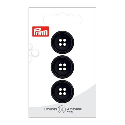 Boutons Union Knopf Prym - Noir 20 mm (x3)