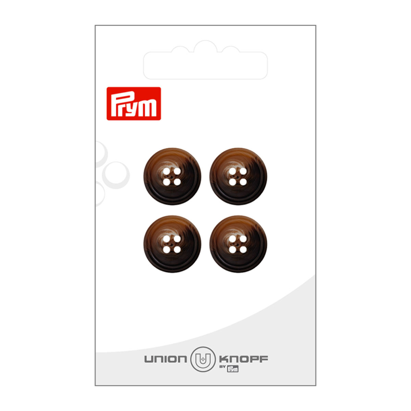 Boutons Union Knopf Prym - Marron 15 mm (x4)