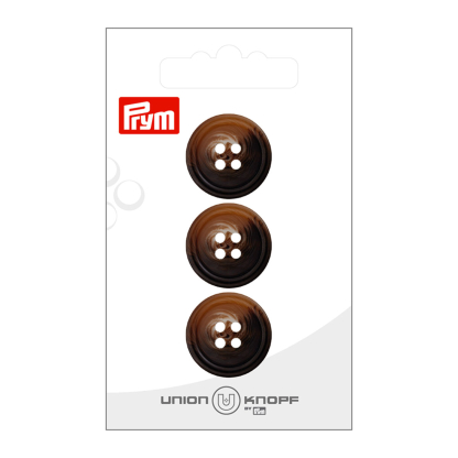 Boutons Union Knopf Prym - Marron 20 mm (x3)