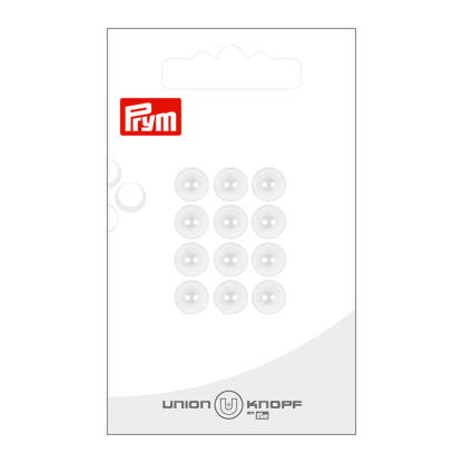 Boutons Union Knopf Prym - Blanc 8 mm (x12)