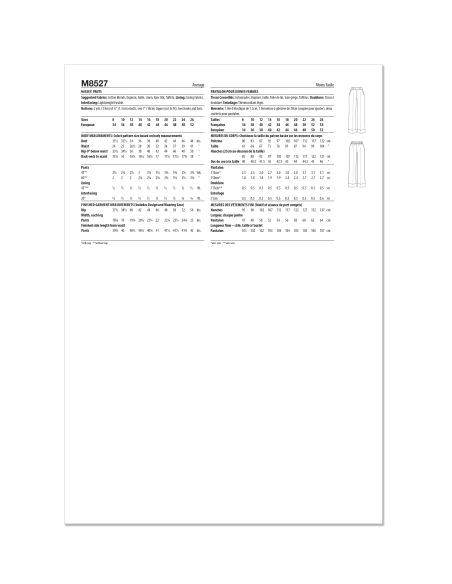 Patron McCall's 8527.k5 - Pantalon pour femme