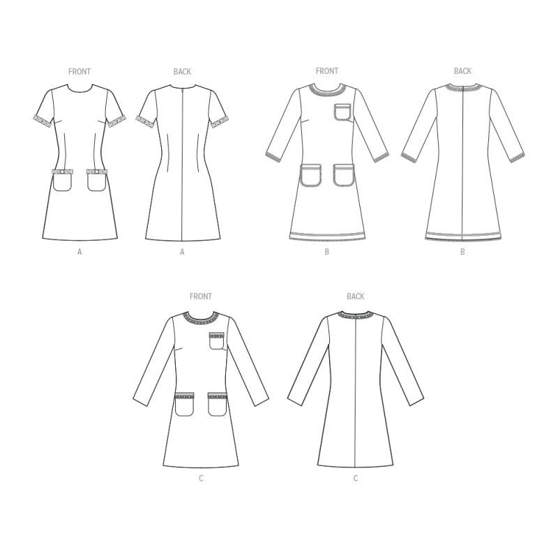 Patron McCall's 8529.D5 - Robe fourreau avec variations de manches