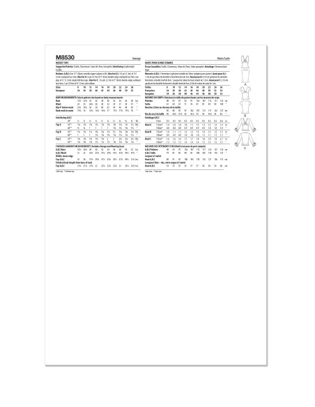 Patron McCall's 8530.K5 - Haut féminin avec variations de manches
