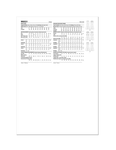 Patron McCall's 8531.K5 - Pantalon classique pour femme