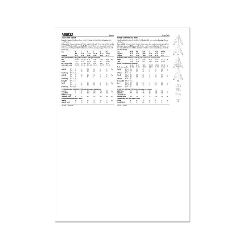 Patron McCall's 8532.A - Veste créative pour femme