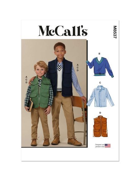 Patron McCall's 8537.HH - Gilets, haut et chemise pour enfants et garçons