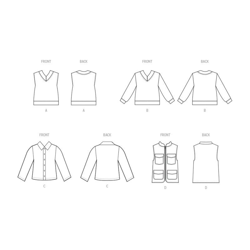 Patron McCall's 8537.HH - Gilets, haut et chemise pour enfants et garçons