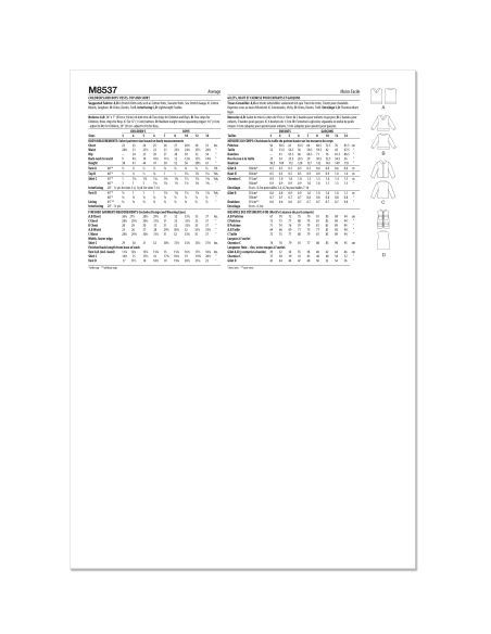 Patron McCall's 8537.HH - Gilets, haut et chemise pour enfants et garçons