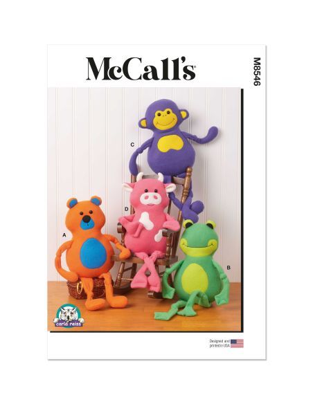 Patron McCall's M8546.OS - Peluches Animales à Confectionner