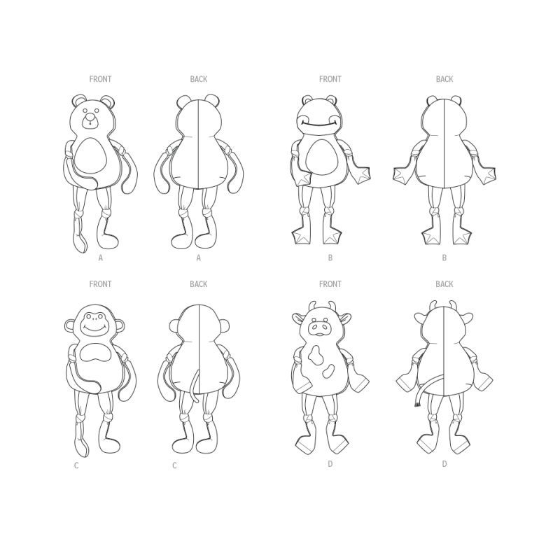 Patron McCall's M8546.OS - Peluches Animales à Confectionner