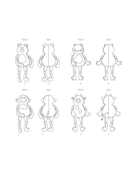 Patron McCall's M8546.OS - Peluches Animales à Confectionner