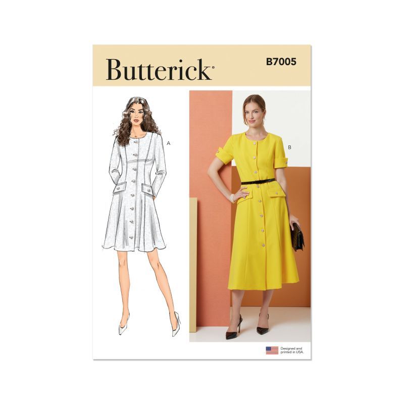Patron Butterick 7005/D5 (32-40) - Robe ajustée et évasée