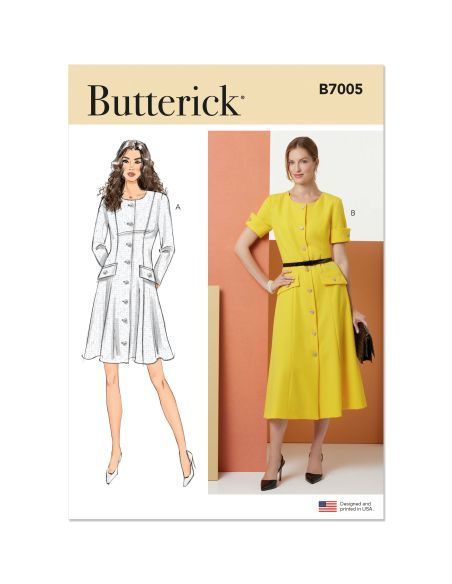 Patron Butterick 7005/D5 (32-40) - Robe ajustée et évasée