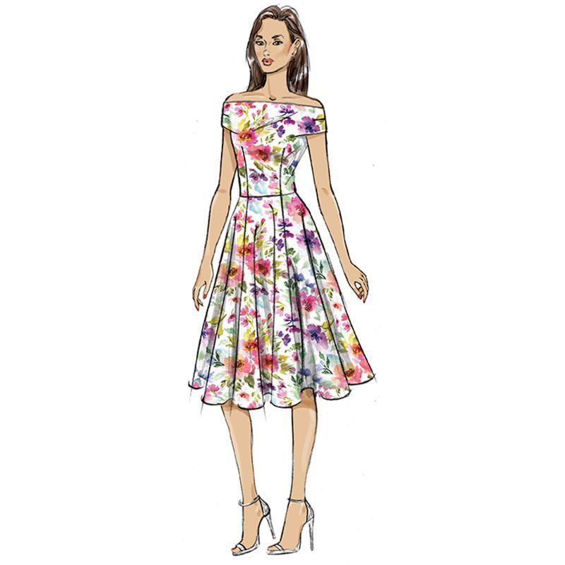 Patron Butterick 7006/K5 (36-44) - Robe élégante avec manches dénudées