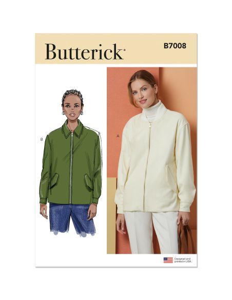 Patron Butterick 7008/H5 (34-42) - Veste bomber ample et stylée