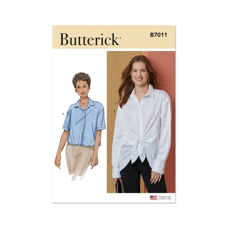 Patron Butterick 7011/H5 (34-42) - Chemisier boutonné avec variations de manches