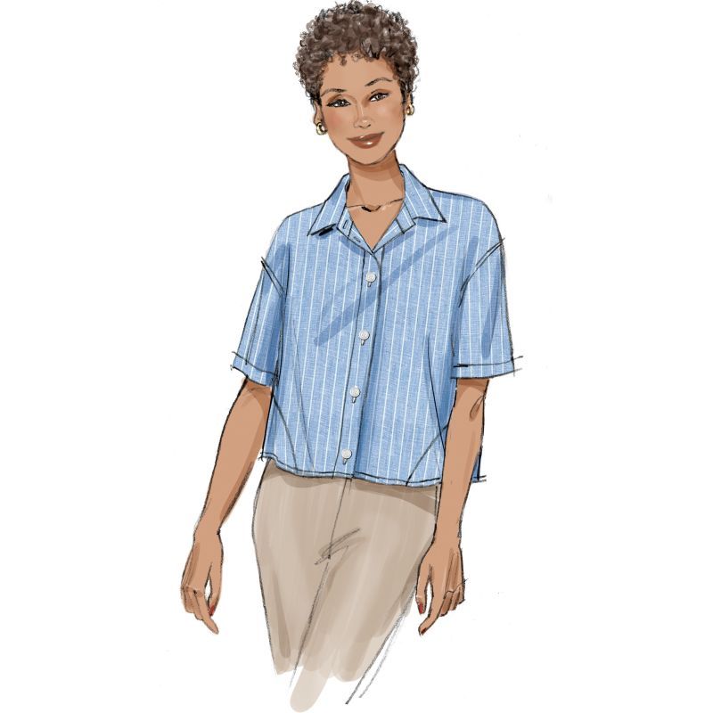 Patron Butterick 7011/H5 (34-42) - Chemisier boutonné avec variations de manches