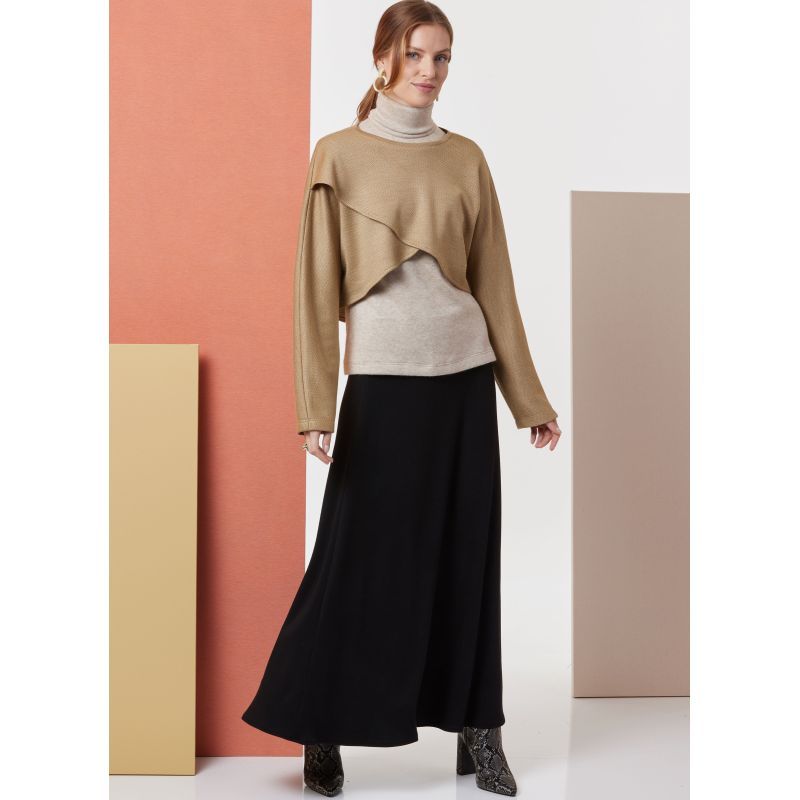 Patron Butterick 7013/A - Hauts en maille, jupe et pantalon