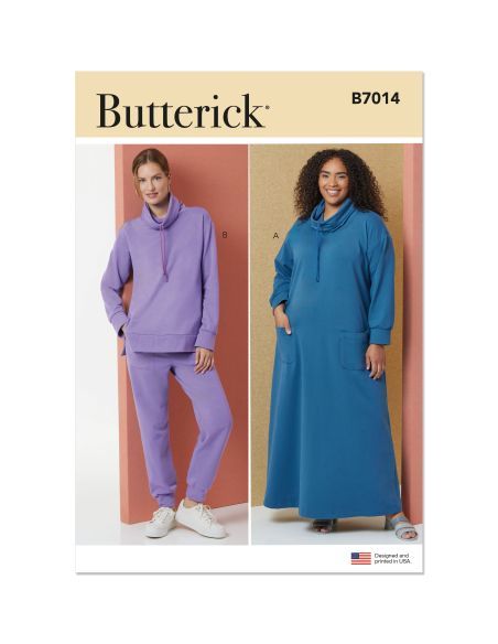 Patron Butterick 7014/AA (32-46) - Robe, haut et pantalon de détente