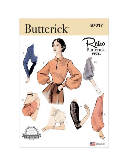 Patron Butterick 7017/A - Ensemble de manches des années 1950