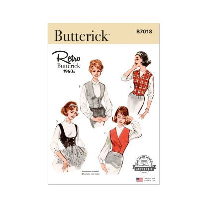 Patron Butterick 7018/H5 (34-42) - Gilet vintage des années 1960