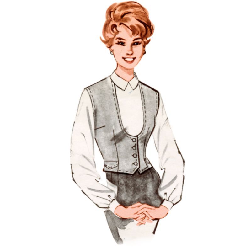 Patron Butterick 7018/H5 (34-42) - Gilet vintage des années 1960