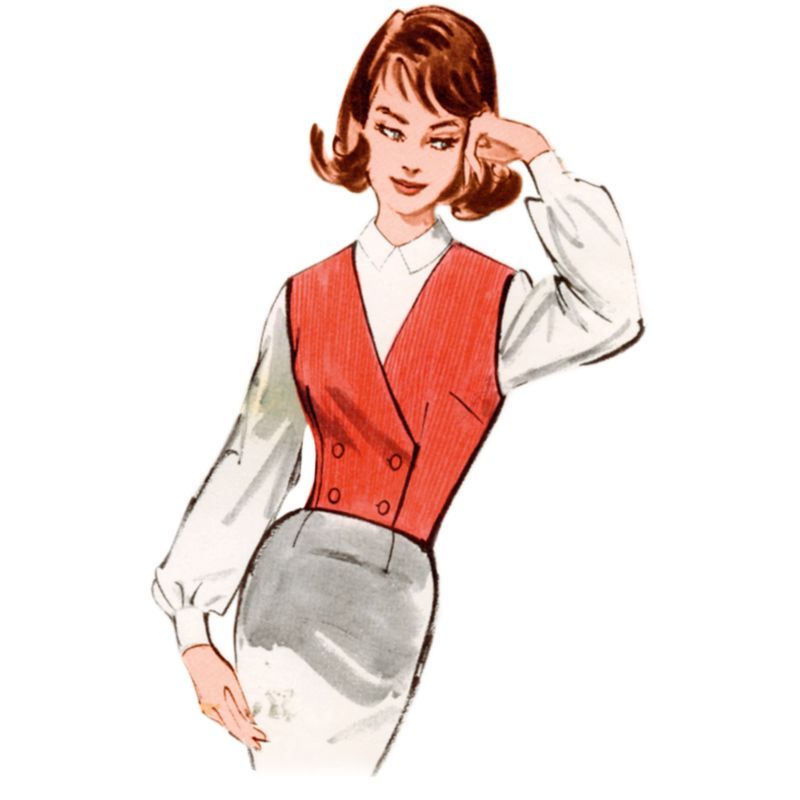 Patron Butterick 7018/H5 (34-42) - Gilet vintage des années 1960