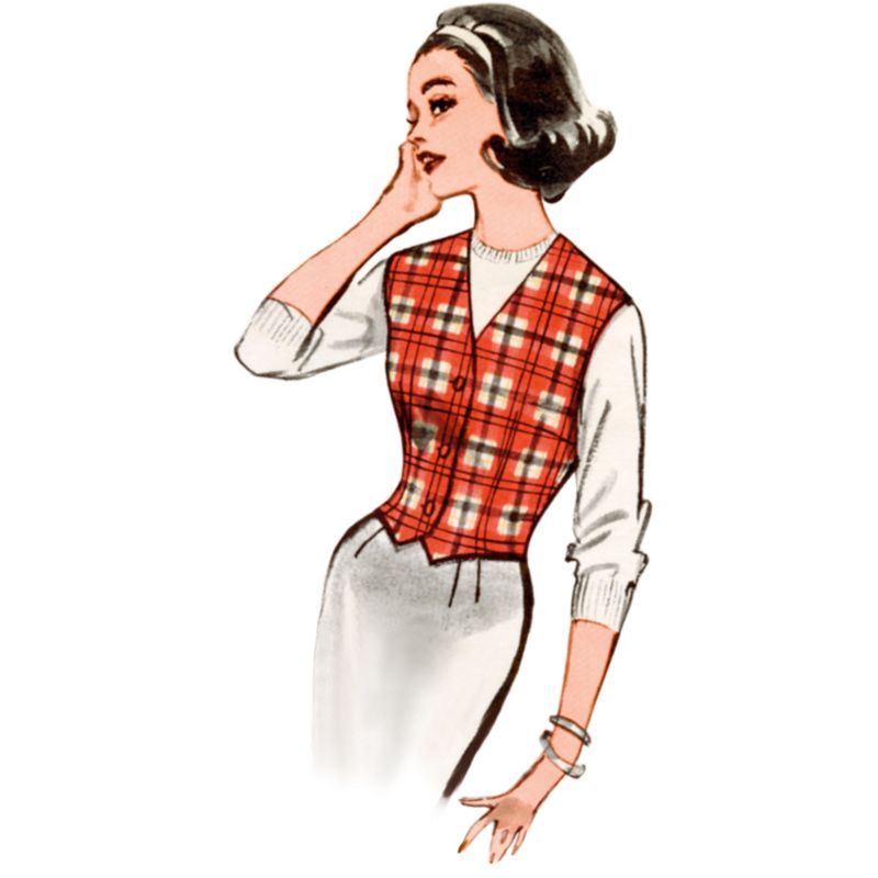 Patron Butterick 7018/H5 (34-42) - Gilet vintage des années 1960