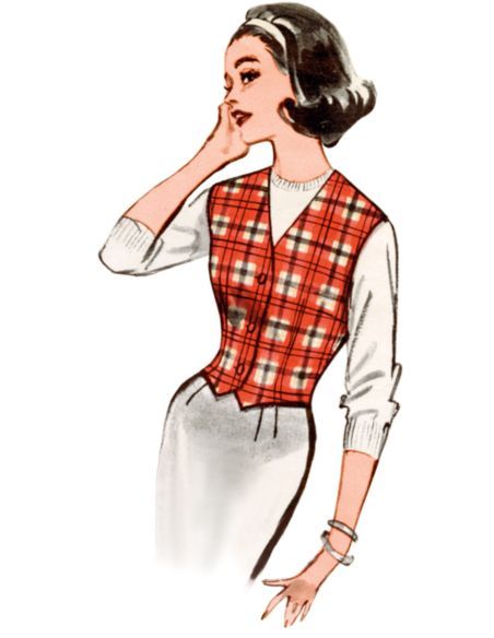 Patron Butterick 7018/H5 (34-42) - Gilet vintage des années 1960